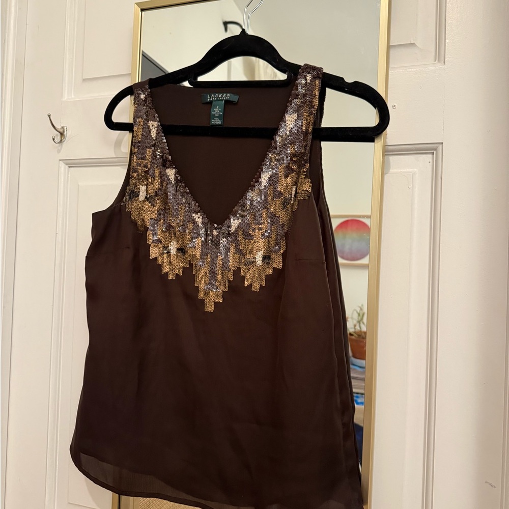 Vintage Ralph Lauren sequin tank top